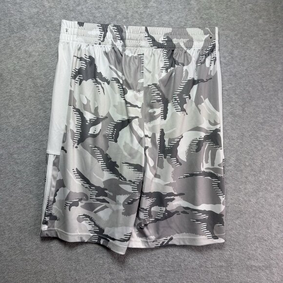 Adidas Athletic Shorts Size Large 14/16 White/Gray Camo White Stripes Aeroready - Picture 3 of 9